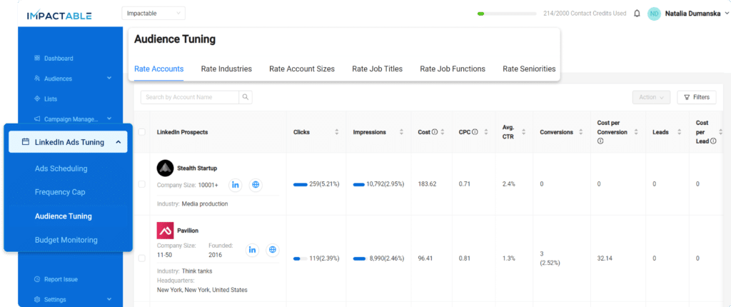 linkedin audience tuning