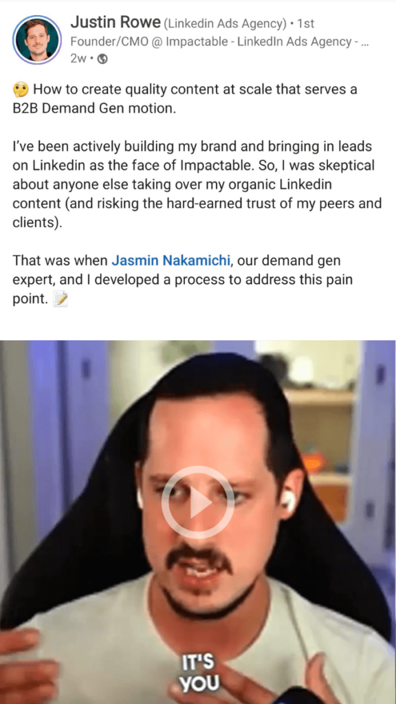 B2B Linkedin demand gen Content reinvented by Impactable