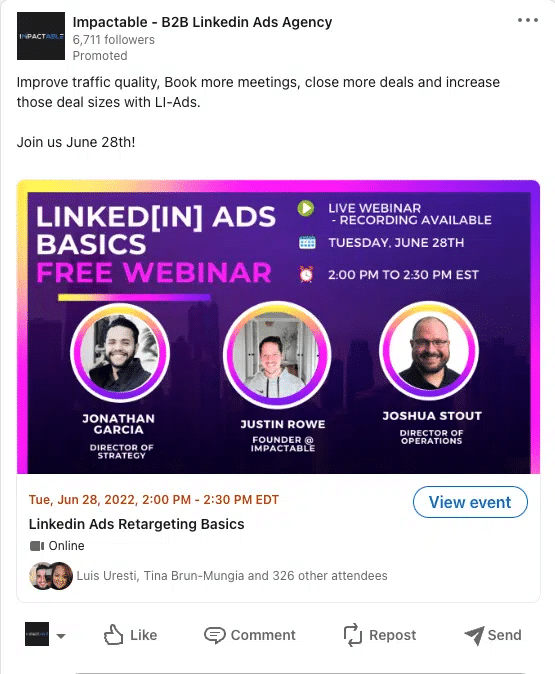 linkedin event ad